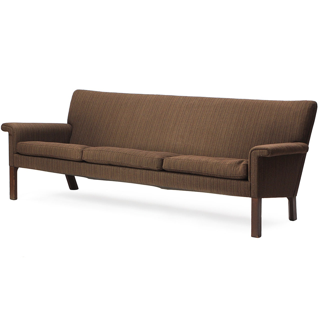 Superb Minimalist Curved Back, Low Slung Sofa by Hans J. Wegner for AP Stolen