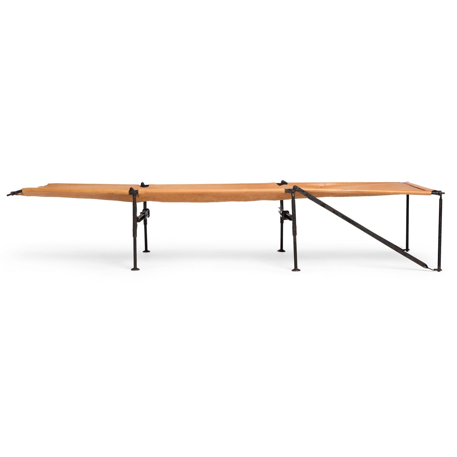 Leather Topped Folding Cot from USA