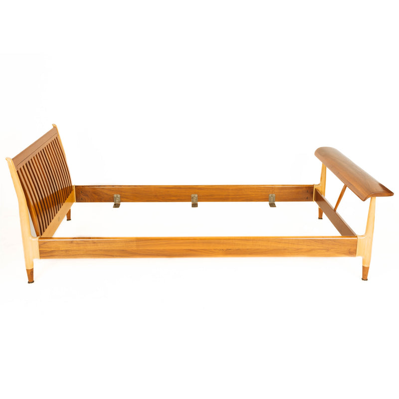 A Pair of Walnut & Birch Twin Beds by Finn Juhl for Baker Furniture Company, 1951
