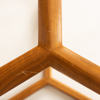 Round Glass Top Teak Center Table for Semigood Design