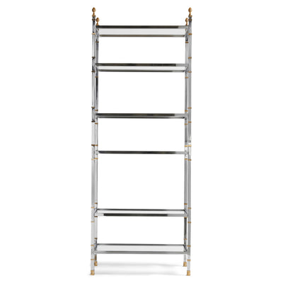 A Glamorous Chrome and Bronze Bookshelf /Étagère (pair available) from France, 1970s - WYETH