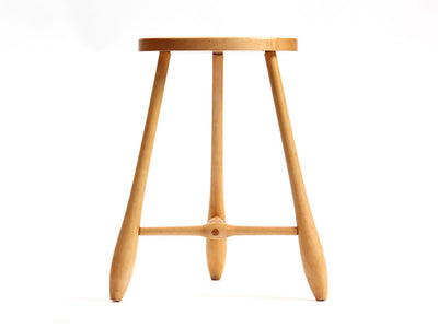 Solid Birch Three Legged Mortised & Tenon Stool for Hale of Vermont - WYETH