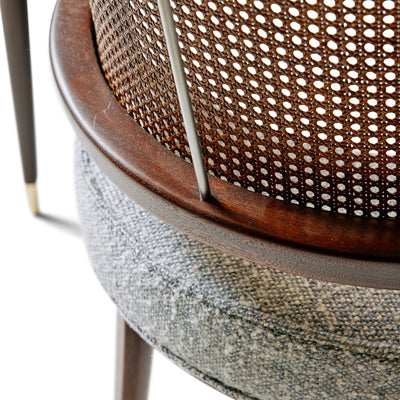 Round Swivel Chair with Cane Back by Edward Wormley for Dunbar